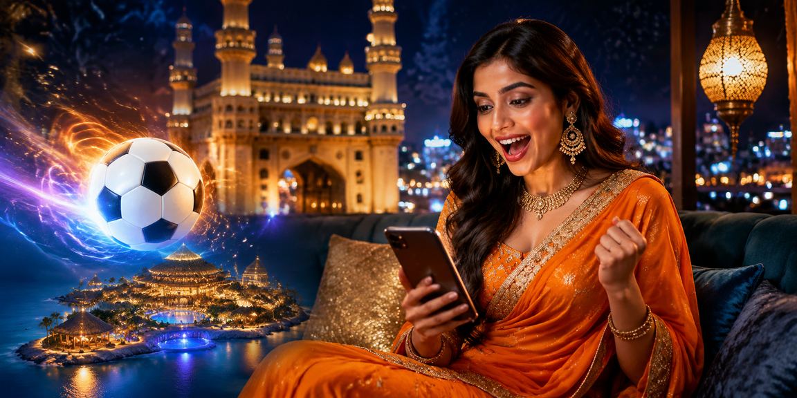 Football betting on mobile near Hyderabad Charminar